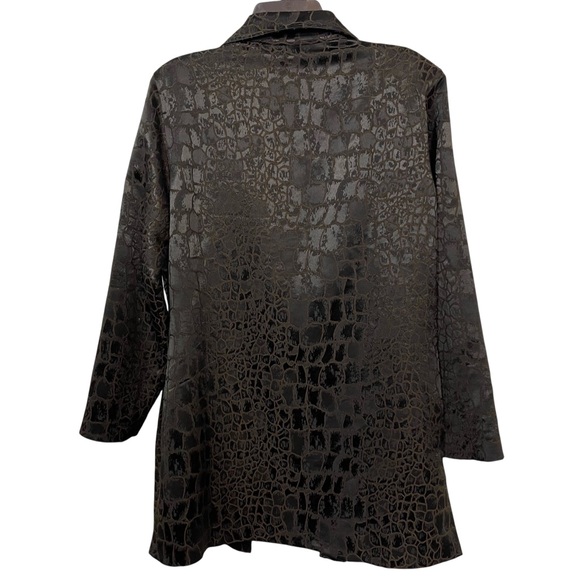Chico's Black Embroidered Textured Women's Jacket - Picture 4 of 8